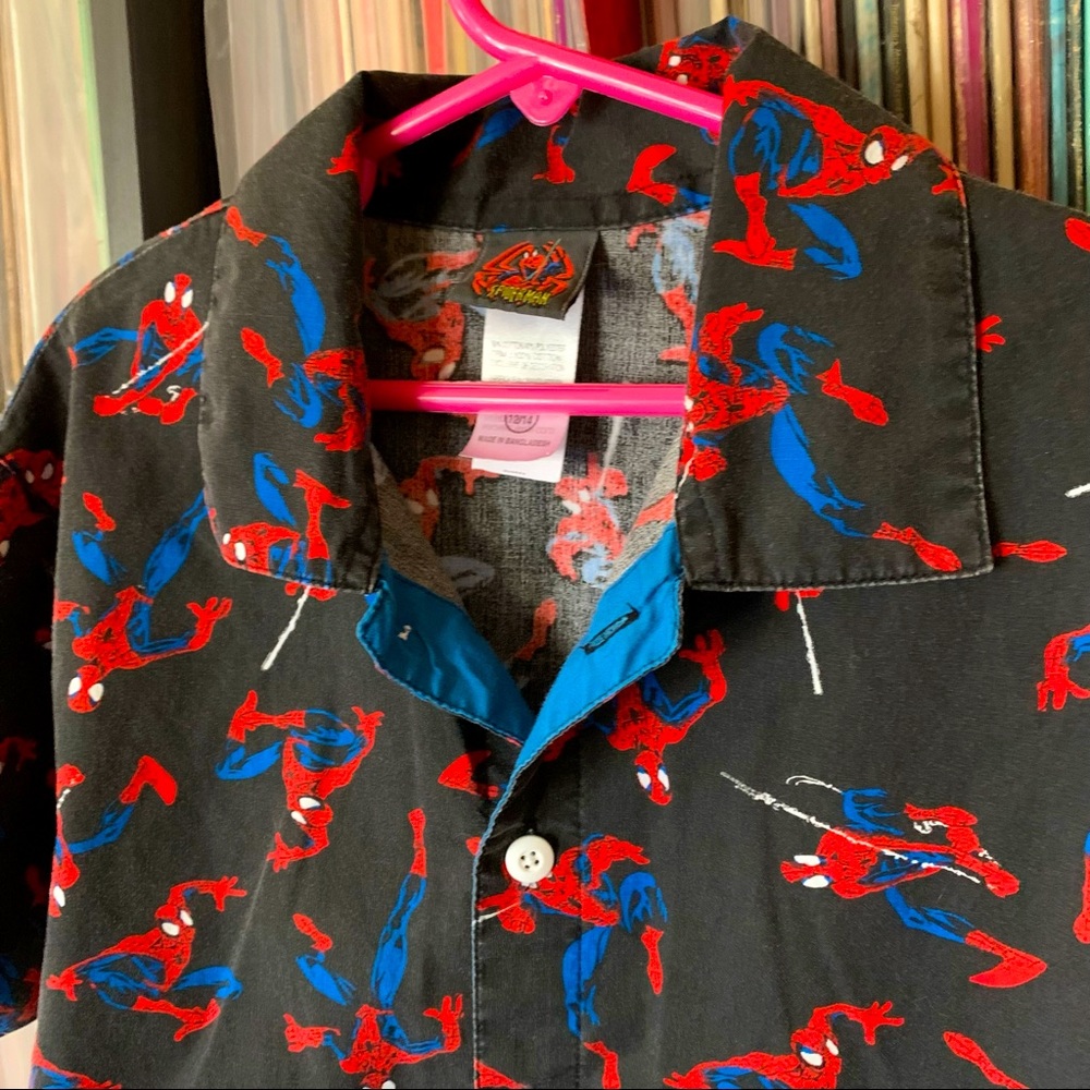 Spider-Man vintage camp shirt kids 10 12 M